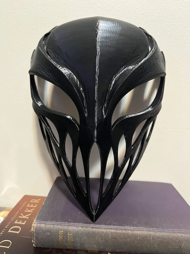 Front real product photo of the demon knight mask