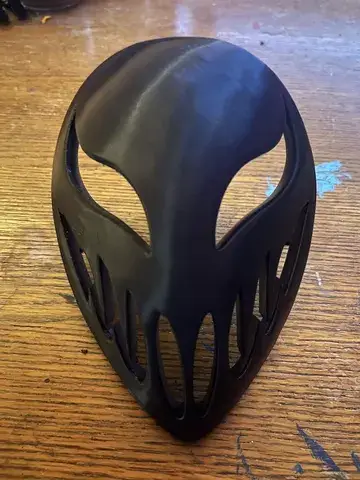 Front real product photo of the black villain cartoon mask